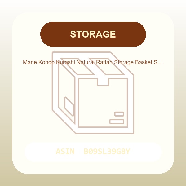 Marie Kondo Kurashi Natural Rattan Storage Basket Set with Handles, 3 Sizes