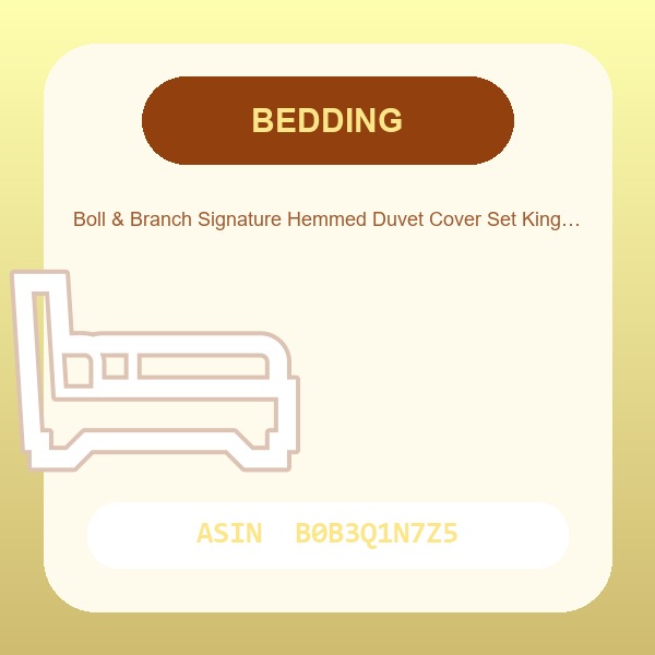 Boll & Branch Signature Hemmed Duvet Cover Set King/Cal King, Organic Cotton